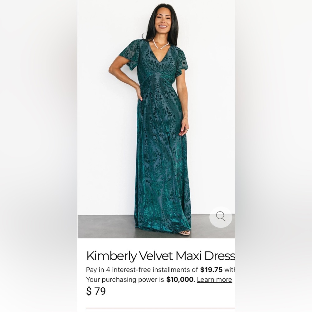 Baltic Born Kimberly Emerald Velvet Maxi Dress